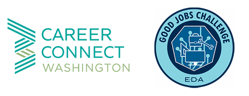 Logos for Career Connect Washington and the Good Jobs Challenge