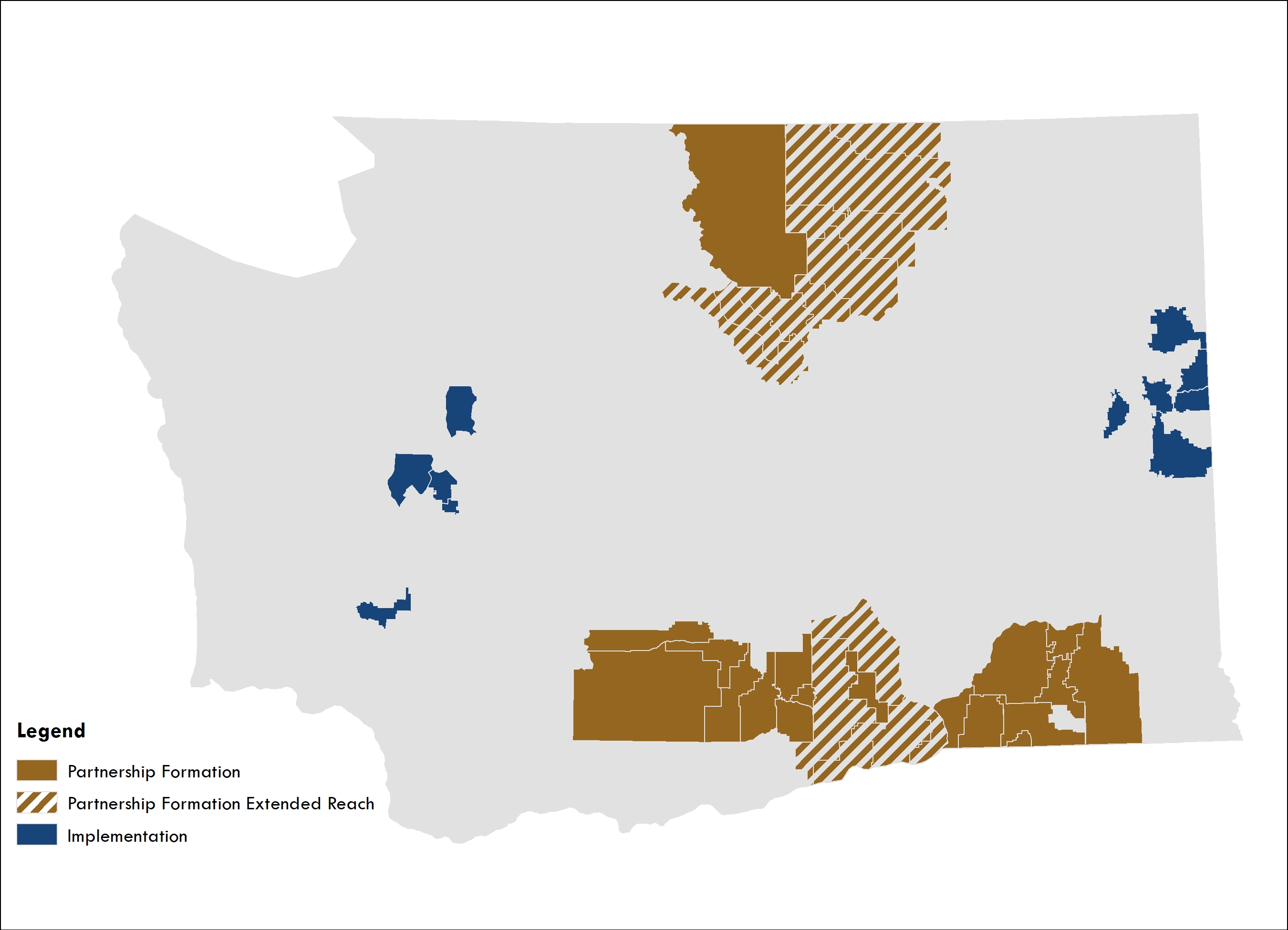 A map of RCG cohort reach in Washington state
